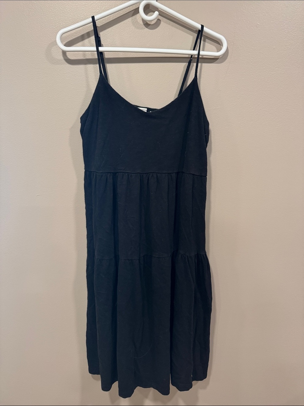 GAP Black Tiered Spaghetti-Strap Mini Dress